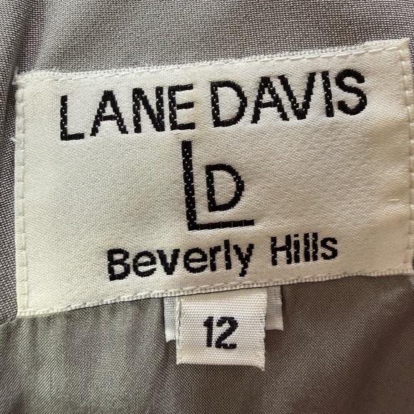 Elegant Lane Davis Beverly Hills Silver Bead Embellished Long Sleeve Maxi Dress - Picture 2 of 6